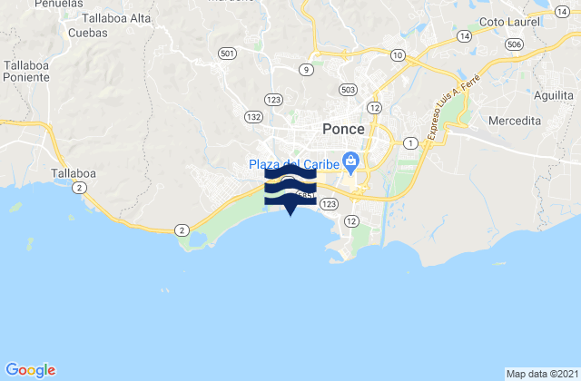 Karte der Gezeiten Tibes Barrio, Puerto Rico