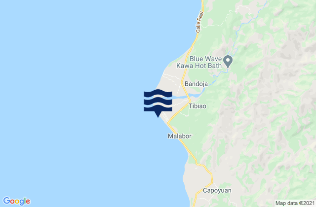 Karte der Gezeiten Tibiao, Philippines
