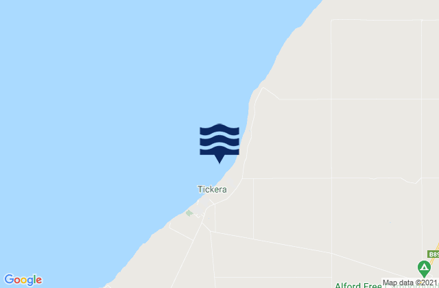 Karte der Gezeiten Tickera Bay, Australia