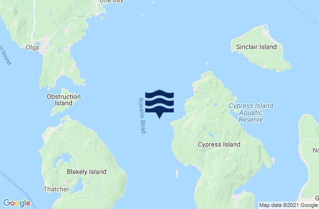 Karte der Gezeiten Tide Point Cypress Island, United States