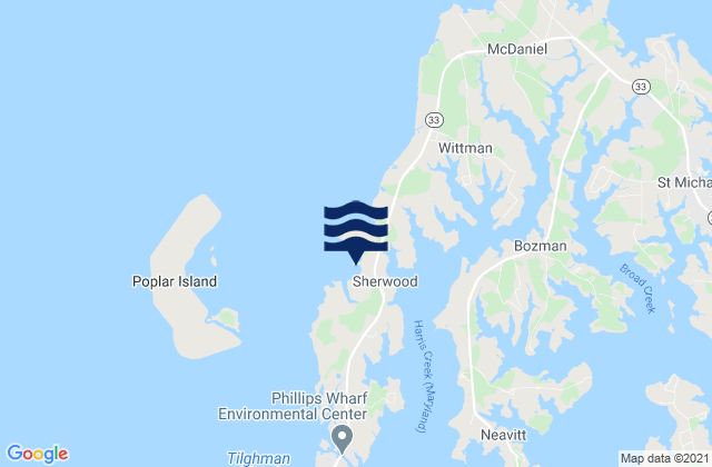 Karte der Gezeiten Tilghman Island Ferry Cove Eastern Bay, United States