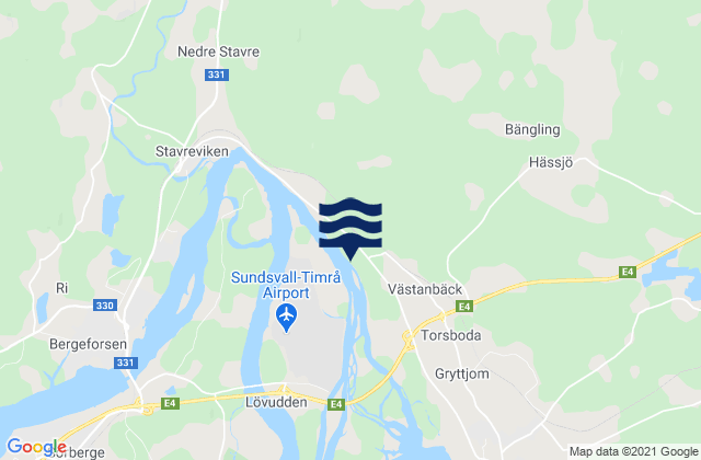 Karte der Gezeiten Timrå Kommun, Sweden