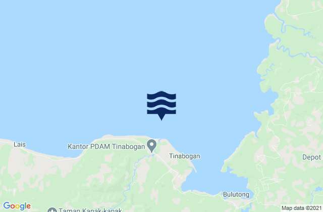 Karte der Gezeiten Tinabogan, Indonesia