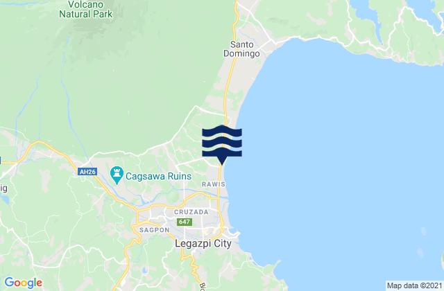 Karte der Gezeiten Tinago, Philippines