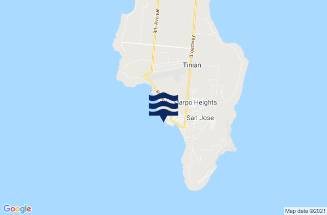 Karte der Gezeiten Tinian Island, Northern Mariana Islands