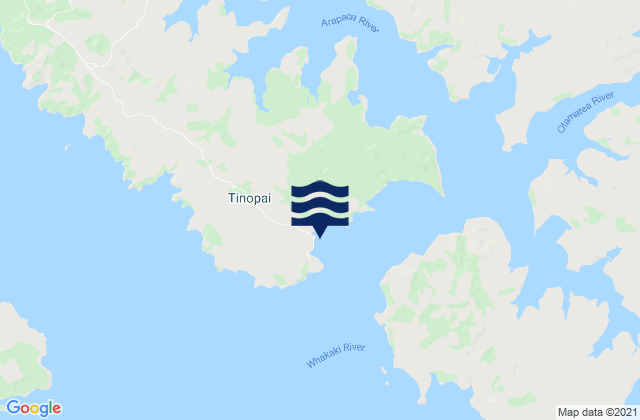 Karte der Gezeiten Tinopai, New Zealand
