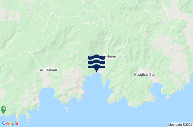 Karte der Gezeiten Tirtoyudo, Indonesia
