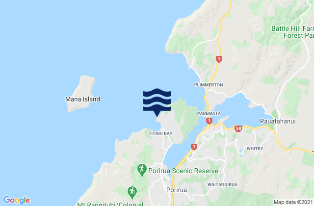 Karte der Gezeiten Titahi Bay, New Zealand