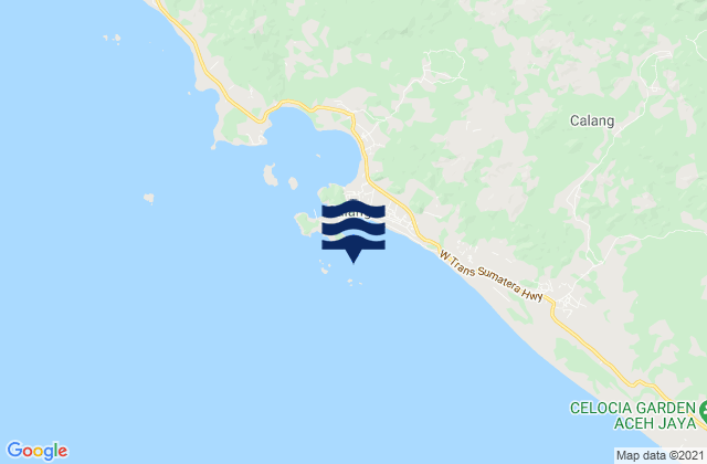 Karte der Gezeiten Tjalang Bay, Indonesia