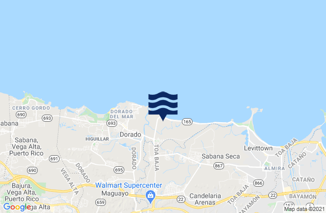 Karte der Gezeiten Toa Baja Barrio-Pueblo, Puerto Rico