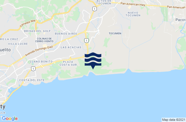 Karte der Gezeiten Tocumen, Panama