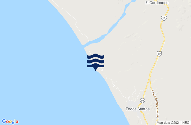 Karte der Gezeiten Todos Santos (mainland), Mexico