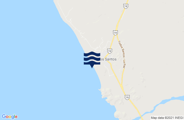 Karte der Gezeiten Todos Santos, Mexico