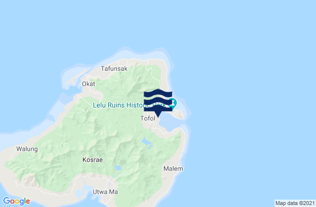 Karte der Gezeiten Tofol, Micronesia