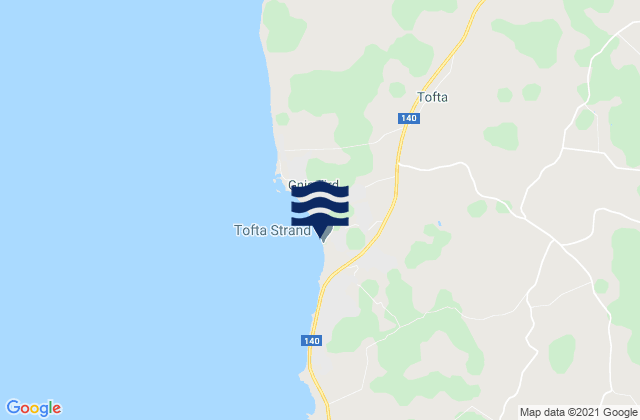 Karte der Gezeiten Tofta strand, Sweden