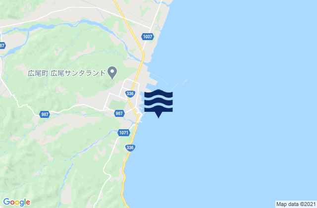 Karte der Gezeiten Tokati, Japan