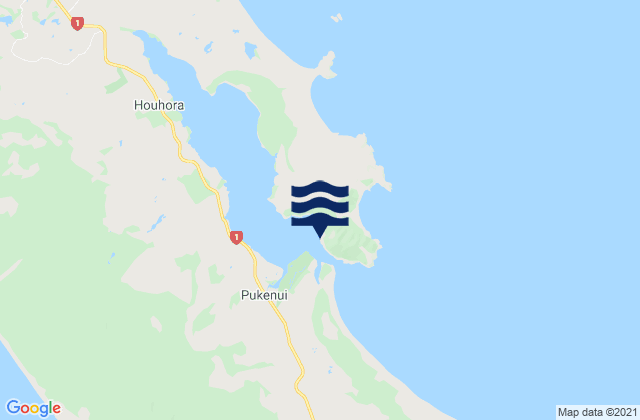 Karte der Gezeiten Tokoroa Island, New Zealand