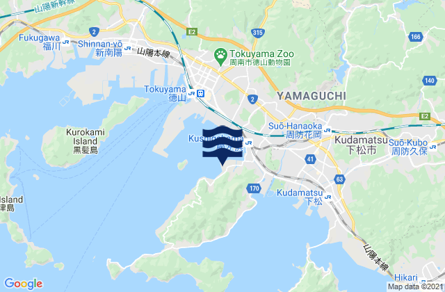 Karte der Gezeiten Tokuyama Wan, Japan