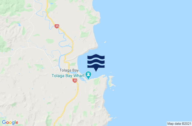 Karte der Gezeiten Tolaga Bay (Cooks Cove), New Zealand