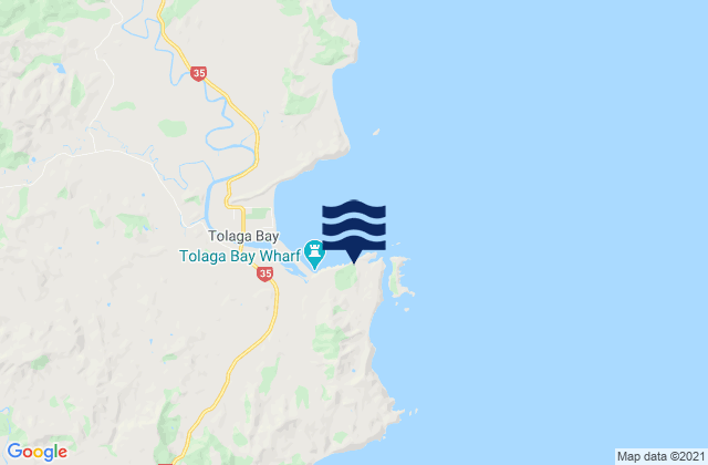 Karte der Gezeiten Tolaga Bay - Cooks Cove, New Zealand