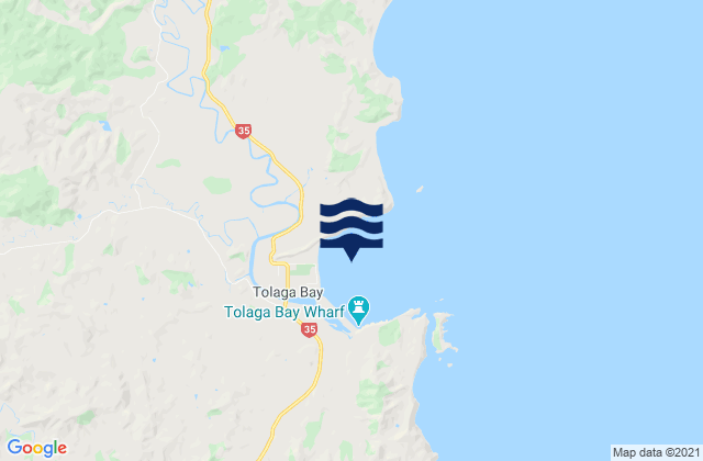 Karte der Gezeiten Tolaga Bay, New Zealand