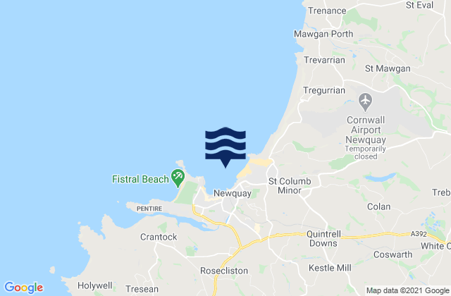 Karte der Gezeiten Tolcarne Beach, United Kingdom