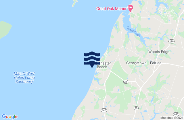 Karte der Gezeiten Tolchester Beach 0.33 n.mi. west of, United States