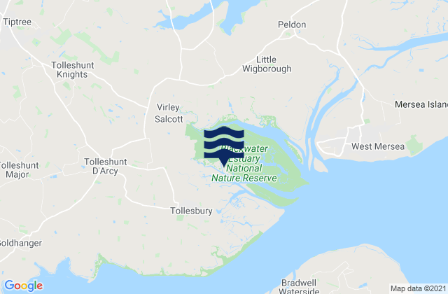 Karte der Gezeiten Tollesbury, United Kingdom