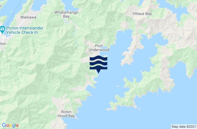 Karte der Gezeiten Tom Canes Bay, New Zealand
