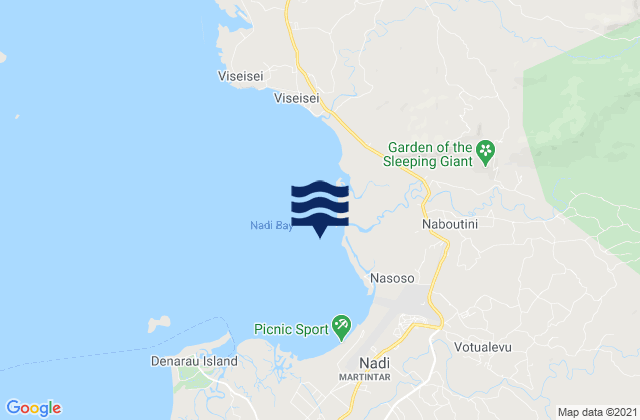 Karte der Gezeiten Tomba Ko Nandi, Fiji