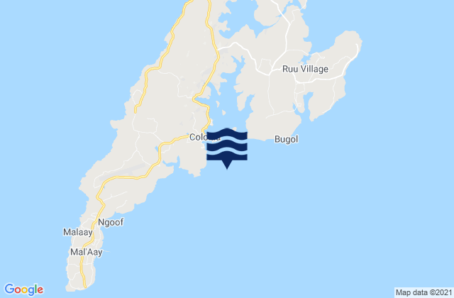 Karte der Gezeiten Tomil Harbor, Micronesia