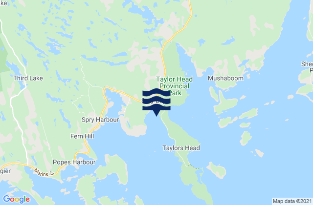 Karte der Gezeiten Tomlee Bay, Canada