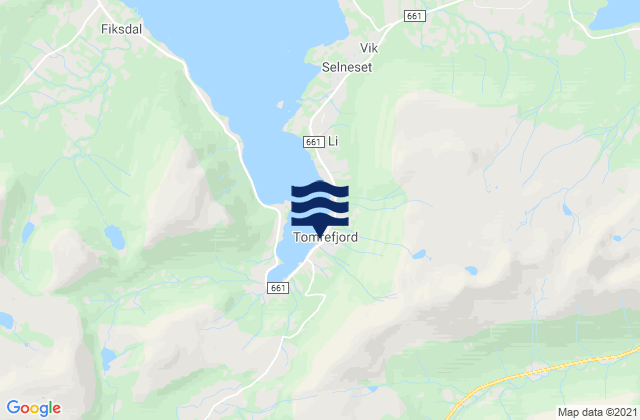 Karte der Gezeiten Tomra, Norway