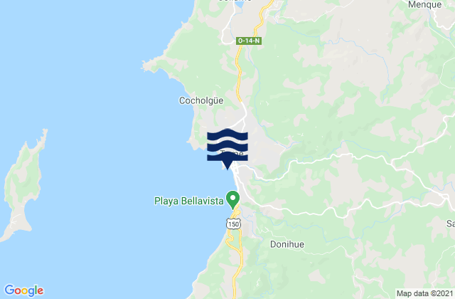 Karte der Gezeiten Tomé, Chile