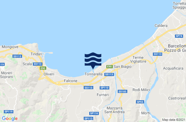 Karte der Gezeiten Tonnarella, Italy