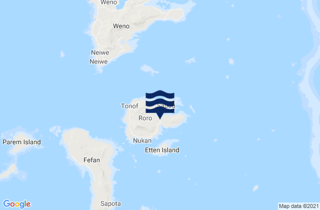 Karte der Gezeiten Tonoas Municipal Building, Micronesia