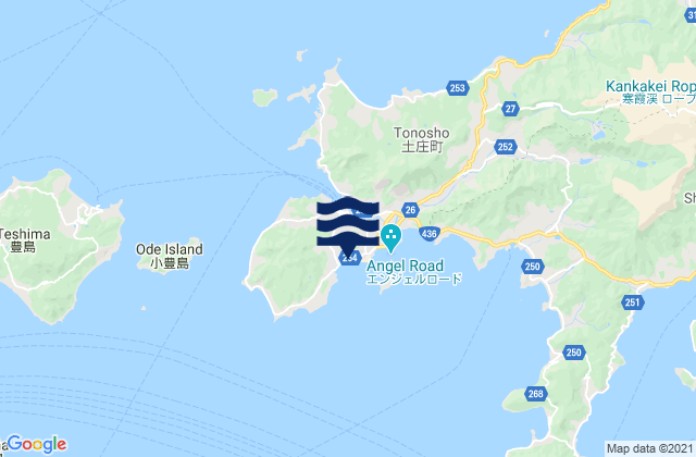 Karte der Gezeiten Tonoshō, Japan