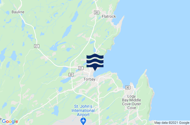 Karte der Gezeiten Torbay, Canada