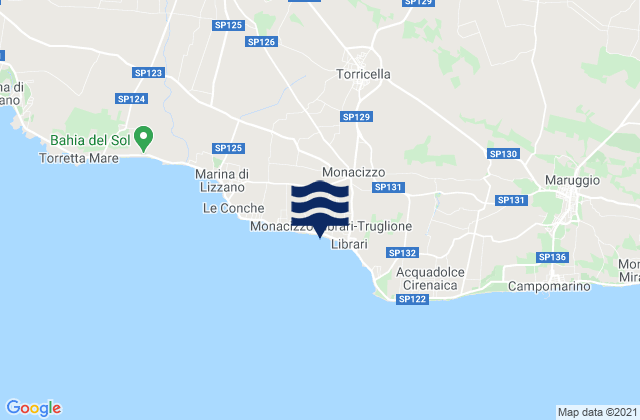 Karte der Gezeiten Torricella, Italy