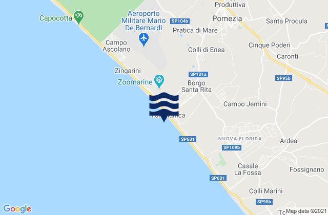 Karte der Gezeiten Torvaianica, Italy