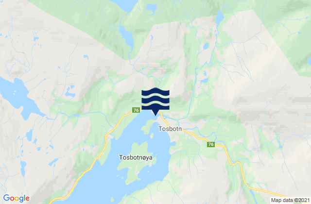 Karte der Gezeiten Tosbotn, Norway