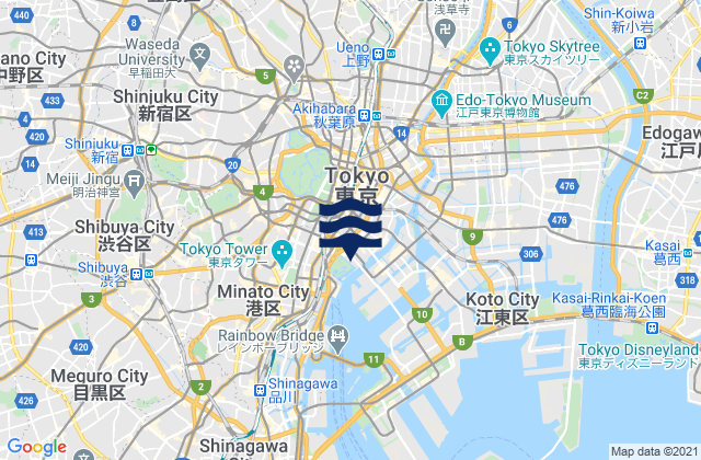 Karte der Gezeiten Toshima-ku, Japan