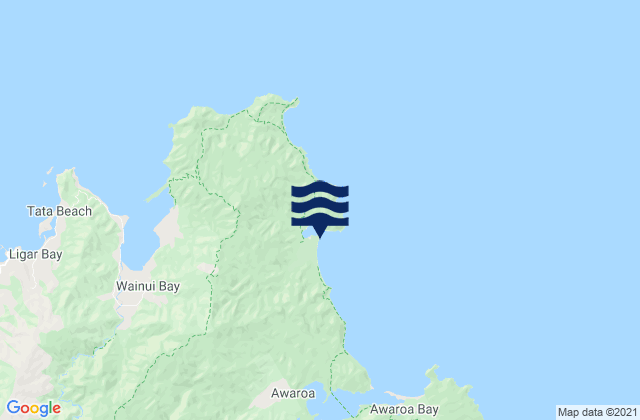 Karte der Gezeiten Totaranui Bay Abel Tasman, New Zealand