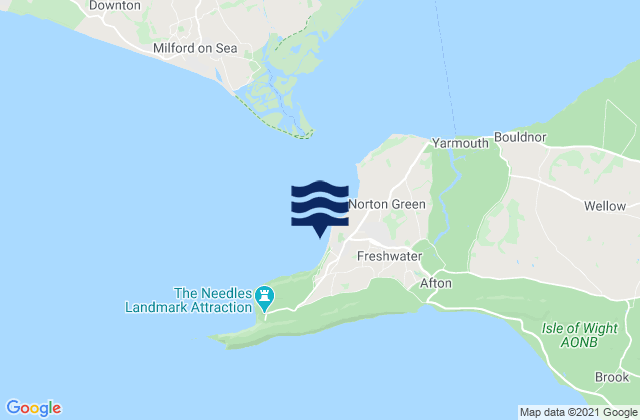 Karte der Gezeiten Totland Bay Beach, United Kingdom