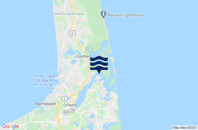 Karte der Gezeiten Town Cove Eastham, United States