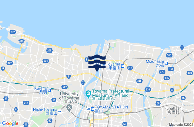 Karte der Gezeiten Toyama-shi, Japan