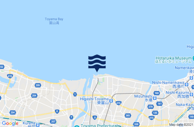 Karte der Gezeiten Toyama, Japan