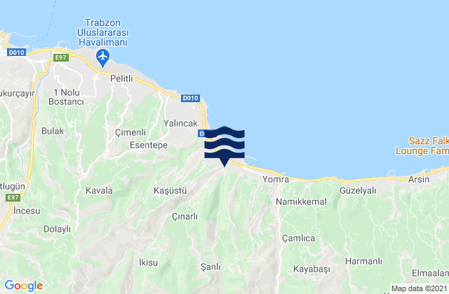 Karte der Gezeiten Trabzon, Turkey