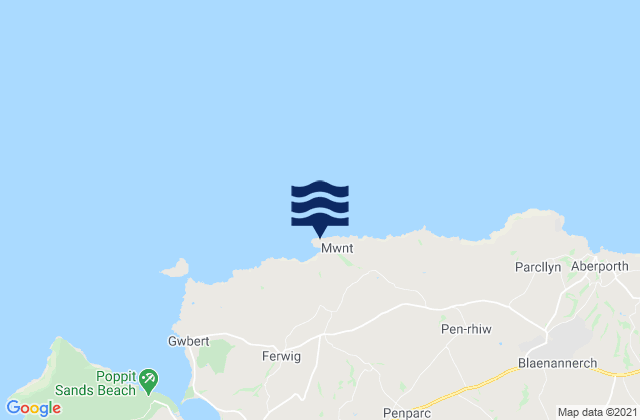 Karte der Gezeiten Traeth y Mwnt Beach, United Kingdom