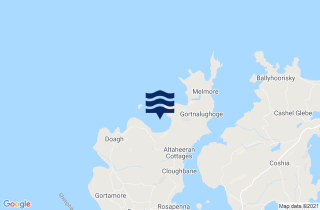 Karte der Gezeiten Tranarossan Bay, Ireland